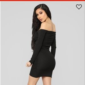Ruched and ready fashion nova dress new